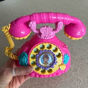 Fancy Nancy Talking Phone Toy Pink Yellow Talks Rings Disney Jr Jakks Pacific